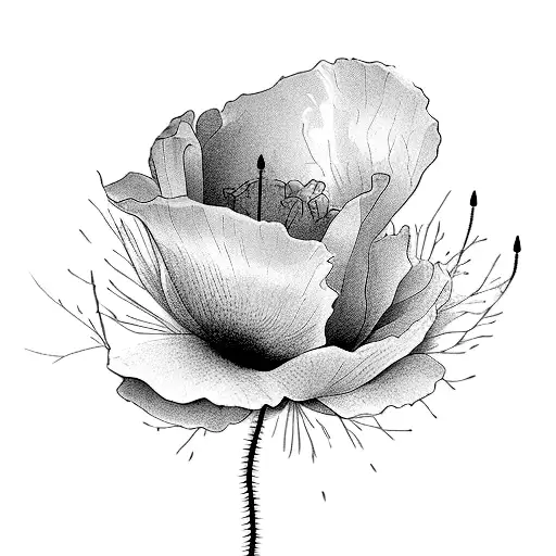 One single poppy flower And implement leap day February 29th which is my wedding anniversary, use thin lines and simple  tattoo design idea