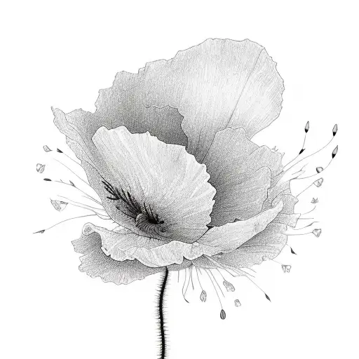 One single poppy flower And implement leap day February 29th which is my wedding anniversary, use thin lines and simple  tattoo design idea