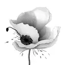One single poppy flower And implement leap day February 29th which is my wedding anniversary, use thin lines and simple  tattoo design idea