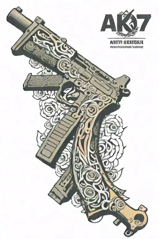 Ak-47 tattoo design idea