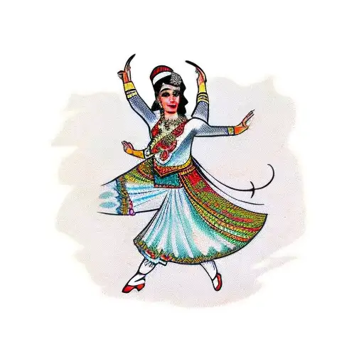 Incorporate traditional Georgian dance costumes in a tattoo design tattoo design idea