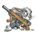 Sylvester from looney tunes with a sawn off shotgun tattoo design idea