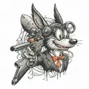 Sylvester from looney tunes with a sawn off shotgun tattoo design idea