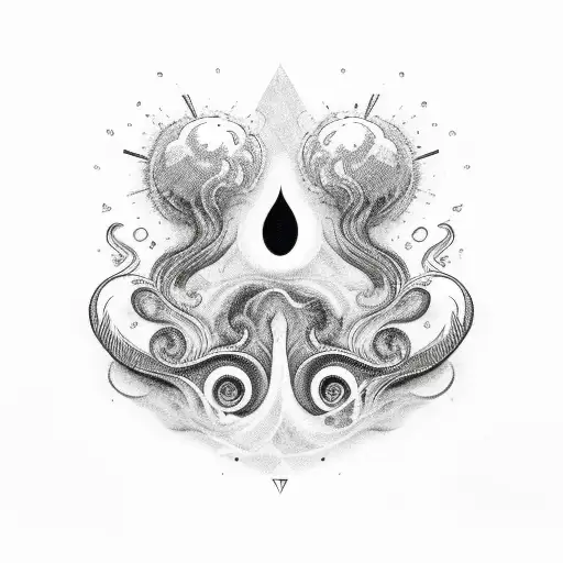 miami California waves smoke fire earth capricorn tattoo design idea