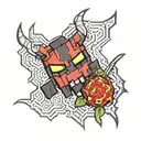 Demonic Minecraft tattoo design idea
