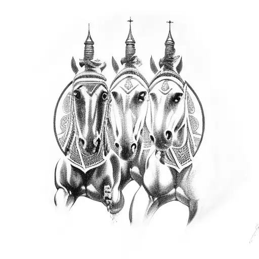 Roman cavalry on horse tattoo design idea