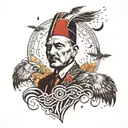 atatürk an thunder storm tattoo design idea