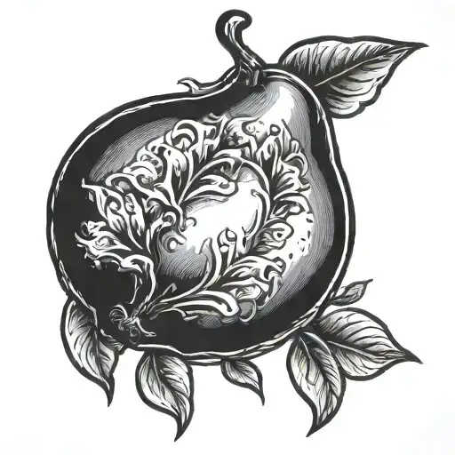 pear holding tattoo design idea
