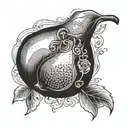 pear holding tattoo design idea