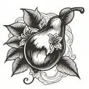 pear holding tattoo design idea
