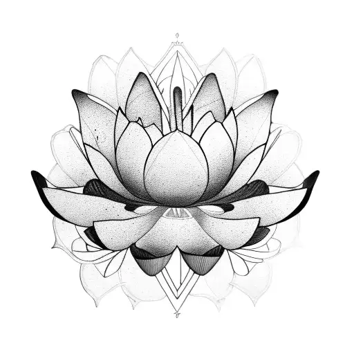 lotus flower, butterflies, and number 111 tattoo design idea
