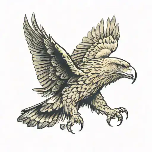 golden eagle football emblem daughter tattoo design idea