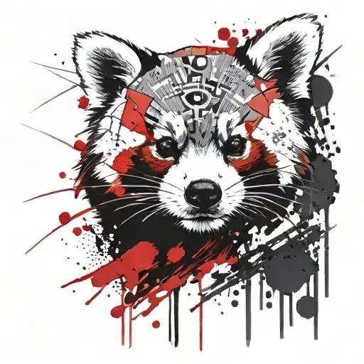 red panda  tattoo design idea