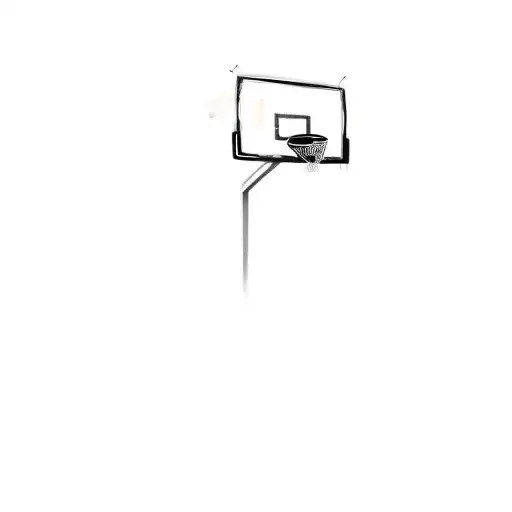 a basketball hoop in pop art style with basketball elements tattoo design idea
