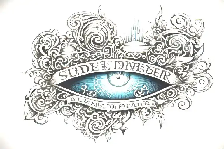 the word 'surrender' written across tattoo design idea