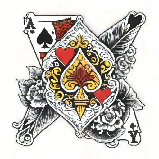 all ace playing card tattoo design idea