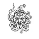 poseidon with octopus tattoo design idea