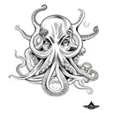 poseidon with octopus tattoo design idea