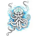 poseidon with octopus tattoo design idea