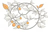 Orange Tree Branch ring tattoo design idea