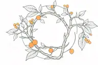 Orange Tree Branch ring tattoo design idea