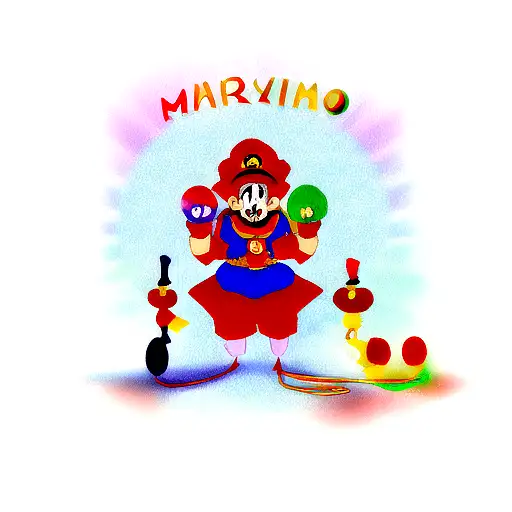 Super mario hindu god tattoo design idea