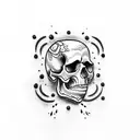 skull with 3 bullet holes tattoo design idea