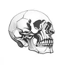 skull with 3 bullet holes tattoo design idea