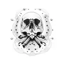 skull with 3 bullet holes tattoo design idea
