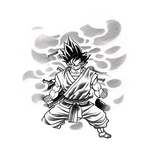 Son Goku in Samurai tattoo design idea