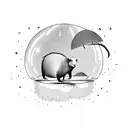 capybara abducted by a ufo tattoo design idea