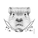 capybara abducted by a ufo tattoo design idea