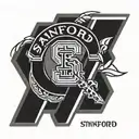 Stanford logo with 1957 written within it in roman numerals  tattoo design idea