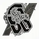 Stanford logo with 1957 written within it in roman numerals  tattoo design idea