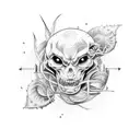 Create a tattoo inspired by the themes of Seven Deadly Sins using dotwork tattoo design idea
