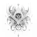 Create a tattoo inspired by the themes of Seven Deadly Sins using dotwork tattoo design idea