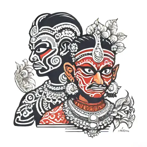 theyyam and chathan face tattoo tattoo design idea
