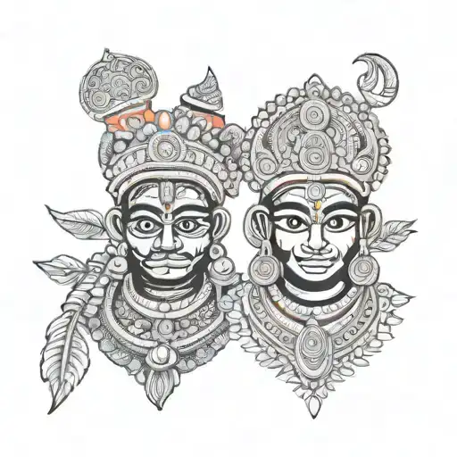 theyyam and vishnumaya face tatoo design tattoo design idea