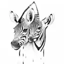 safari with zebra  tattoo design idea
