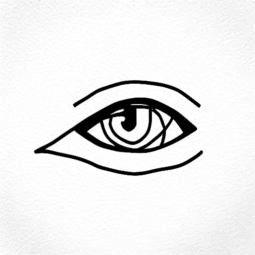 geometric eye tattoo design idea