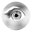 geometric eye tattoo design idea