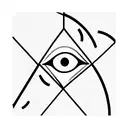geometric eye tattoo design idea
