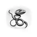 snake on a dagger tattoo design idea