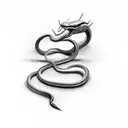 snake on a dagger tattoo design idea