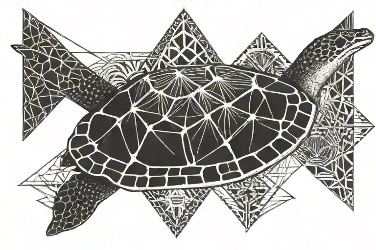turtle, whaleshark, manta ray, eagle ray swimming tattoo design idea