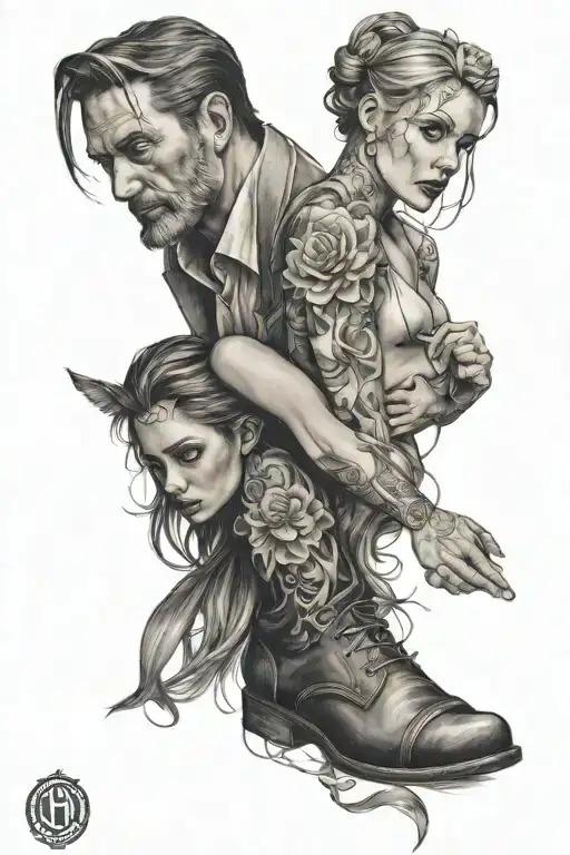 daddy daughter leg tattoos inspired tattoo design idea