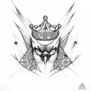 bluejay with crown tattoo design idea