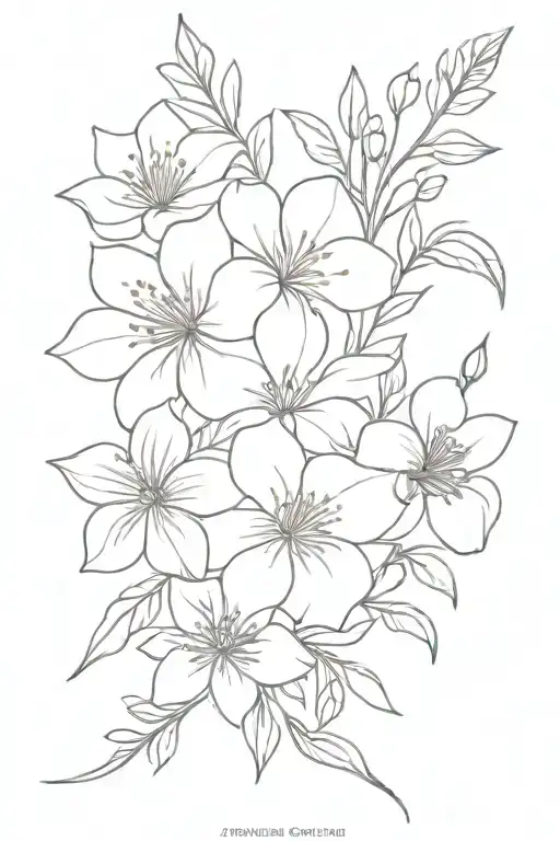 June July August October November birth flower bouquet tattoo design idea
