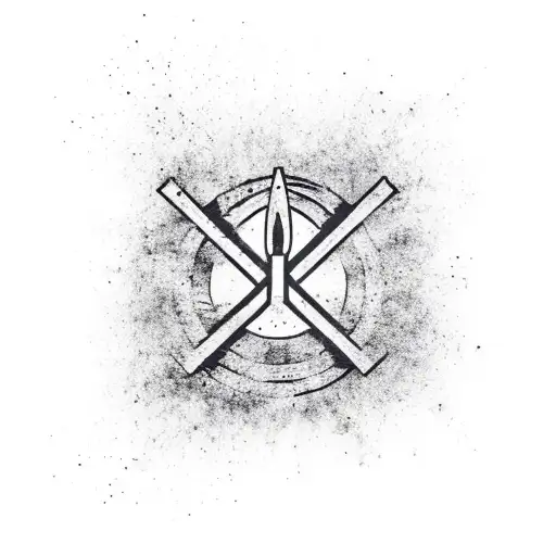 anarchy symbol made from guns tattoo design idea