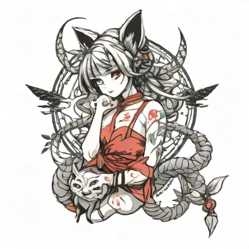 shibari animal inspired tattoo design idea